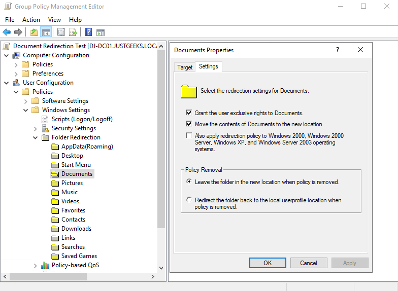 Document Redirection Group Policy