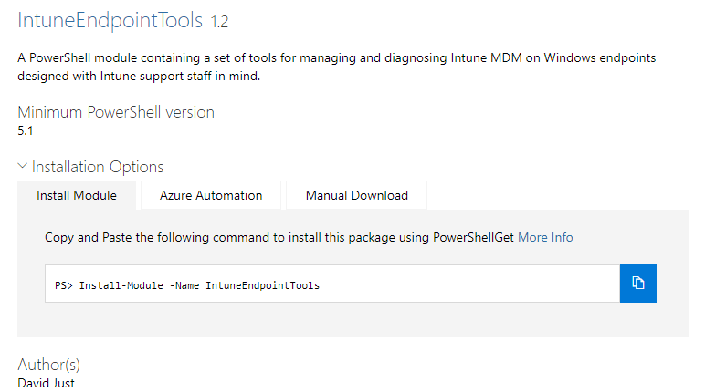 Intune Endpoint Tools PowerShell Module